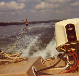 Skiing from the back of dad's boat on Niagara River.