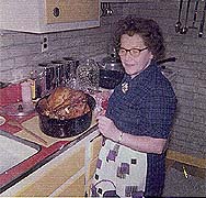 Catherine cooking turkey